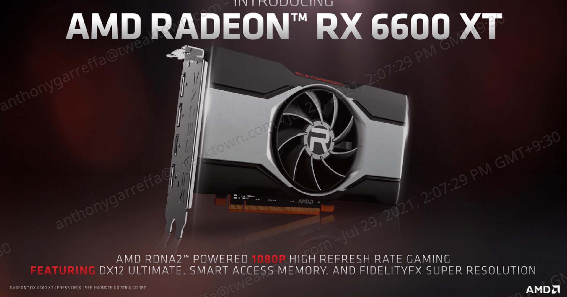 AMD เปิดตัว Radeon RX 6600 XT การ์ดจอรุ่นเล็กสำหรับเล่นเกม 1080p