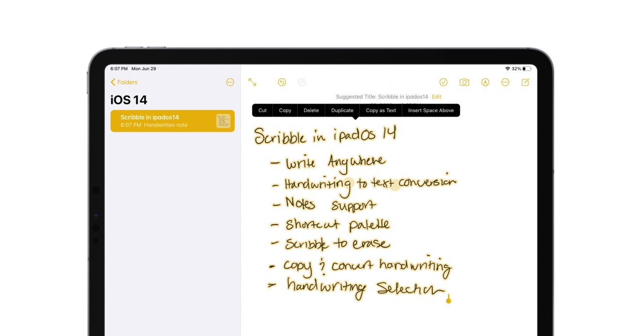 ฟีเจอร์ Scribble บน iPadOS 14 เพิ่มการรองรับภาษาใหม่อีก 5 ภาษา