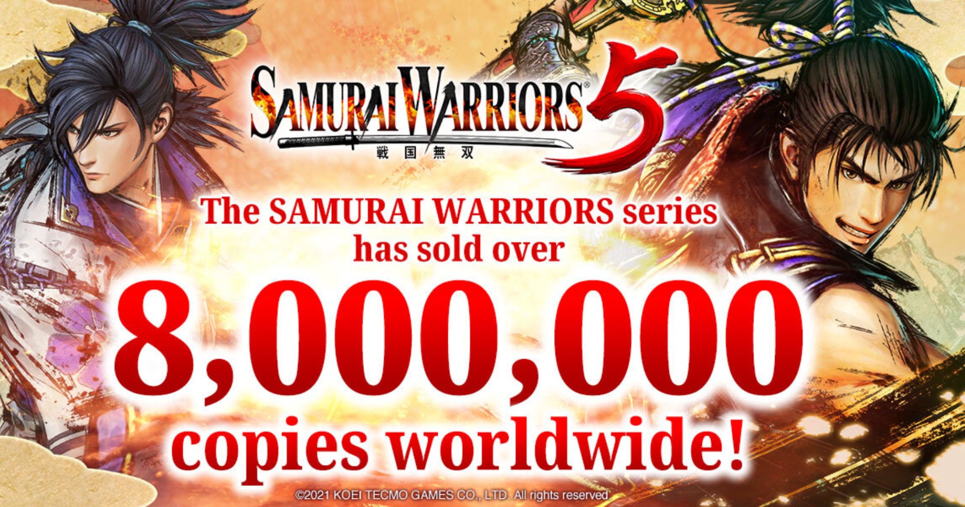 ยอดขายซีรีส์เกม Samurai Warriors ทะลุ 8 ล้านชุดทั่วโลก