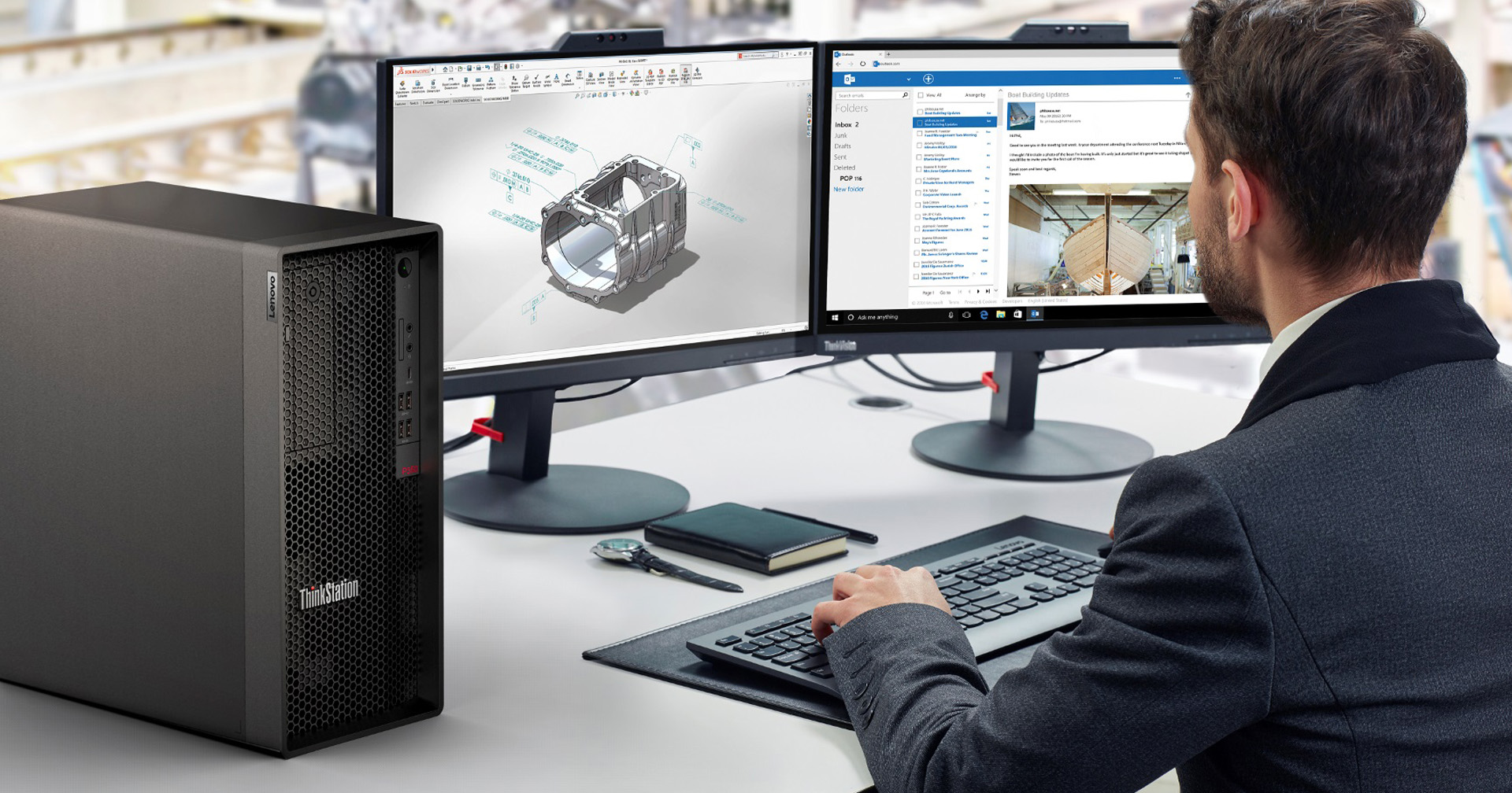 เลอโนโวเปิดตัวไลน์ผลิตภัณฑ์เวิร์กสเตชั่นสำหรับผู้ใช้งานระดับเริ่มต้นกับ ThinkStation P350 Desktop