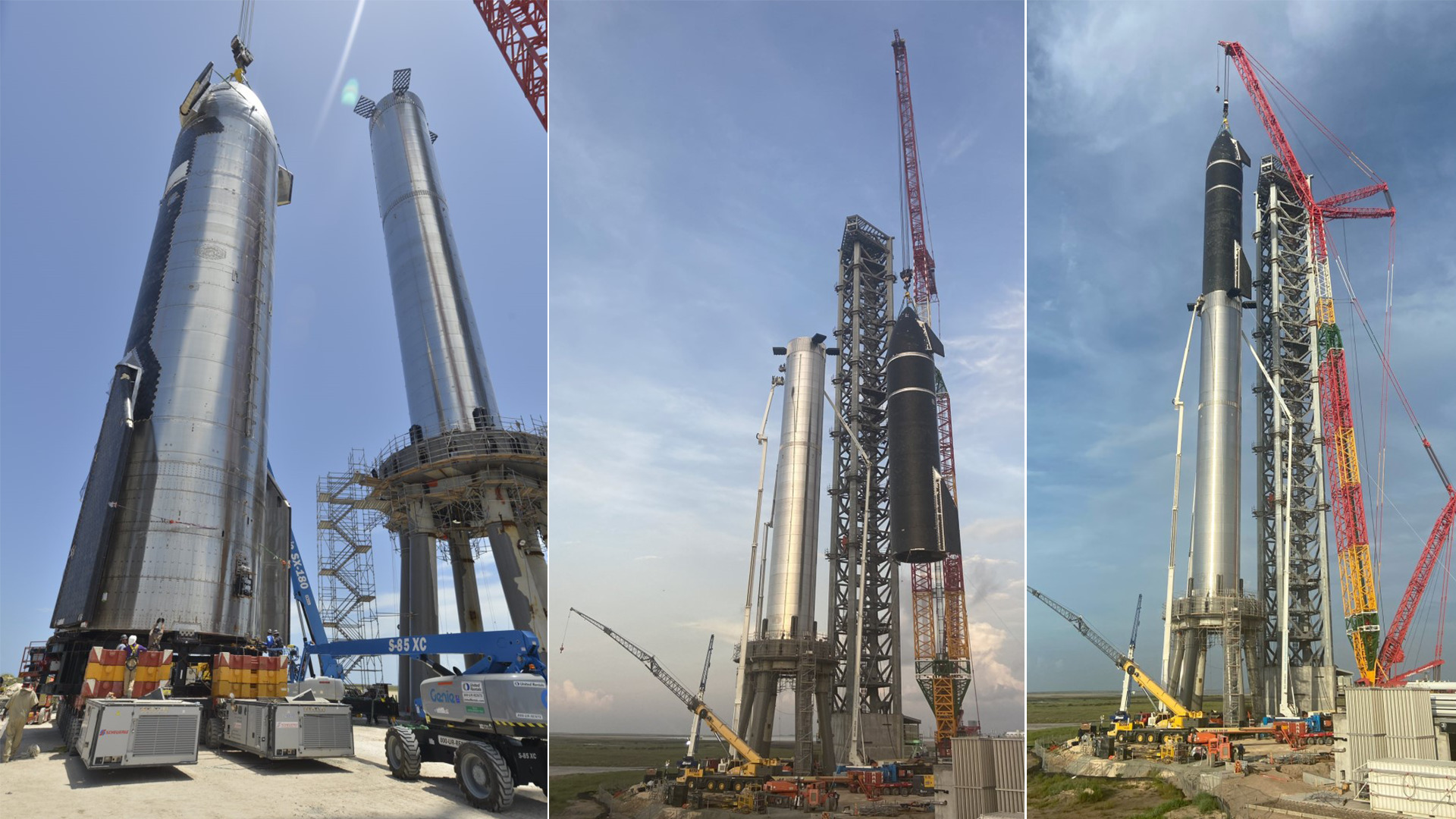 SpaceX โชว์ภาพการประกอบยาน Starship และจรวด Super Heavy บนแท่นปล่อย