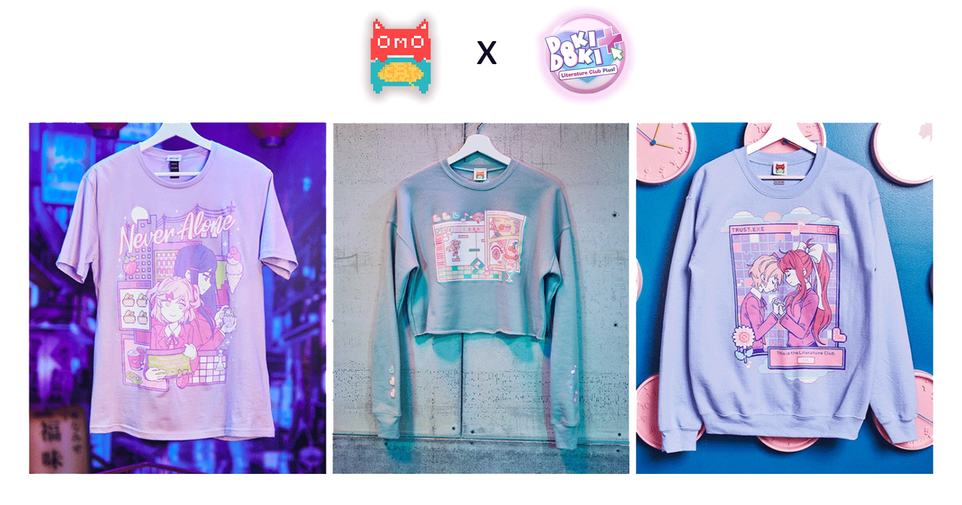 OMOCAT (ผู้สร้าง Omori) เปิดตัวคอลเล็กชันเสื้อผ้าจาก Doki Doki Literature Club Plus!