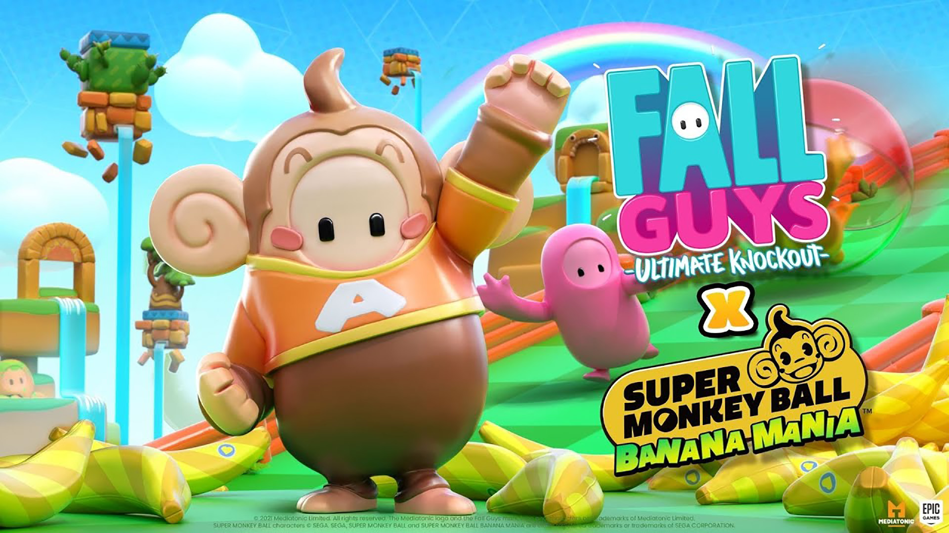 Fall Guys: Ultimate Knockout จัดอีเวนต์ครอสโอเวอร์กับ Super Monkey Ball: Banana Mania