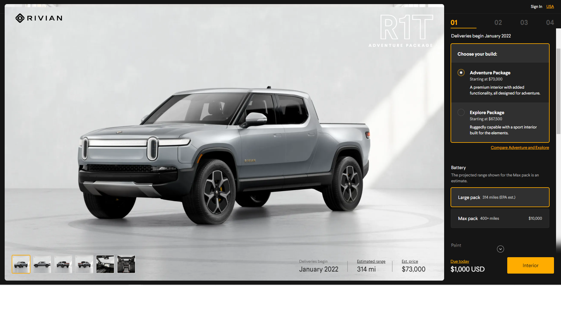 Rivian เผยระยะวิ่งอย่างเป็นทางการของรถกระบะและ SUV ไฟฟ้าประมาณ 500 กม.