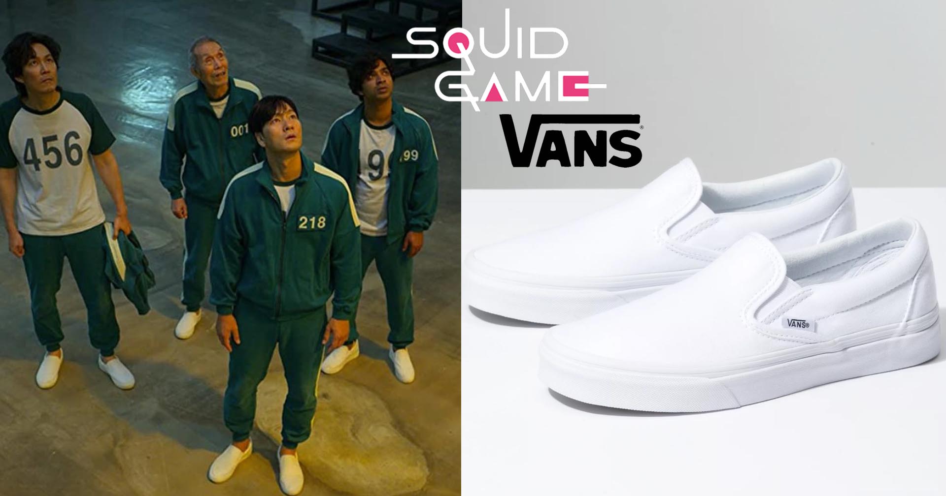 ปังไม่หยุด กระแส &#39;Squid Game&#39; ทำยอดขายรองเท้า Vans Slip-On สีขาว พุ่งสูงถึง  7,800% - #beartai