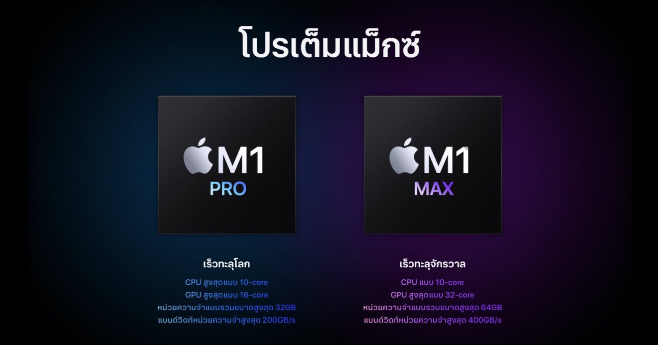 เปิดตัว Apple M1 Pro และ M1 Max ชิปรุ่นอัปเกรด แรงกว่า M1 แทบทิ้งฝุ่น!