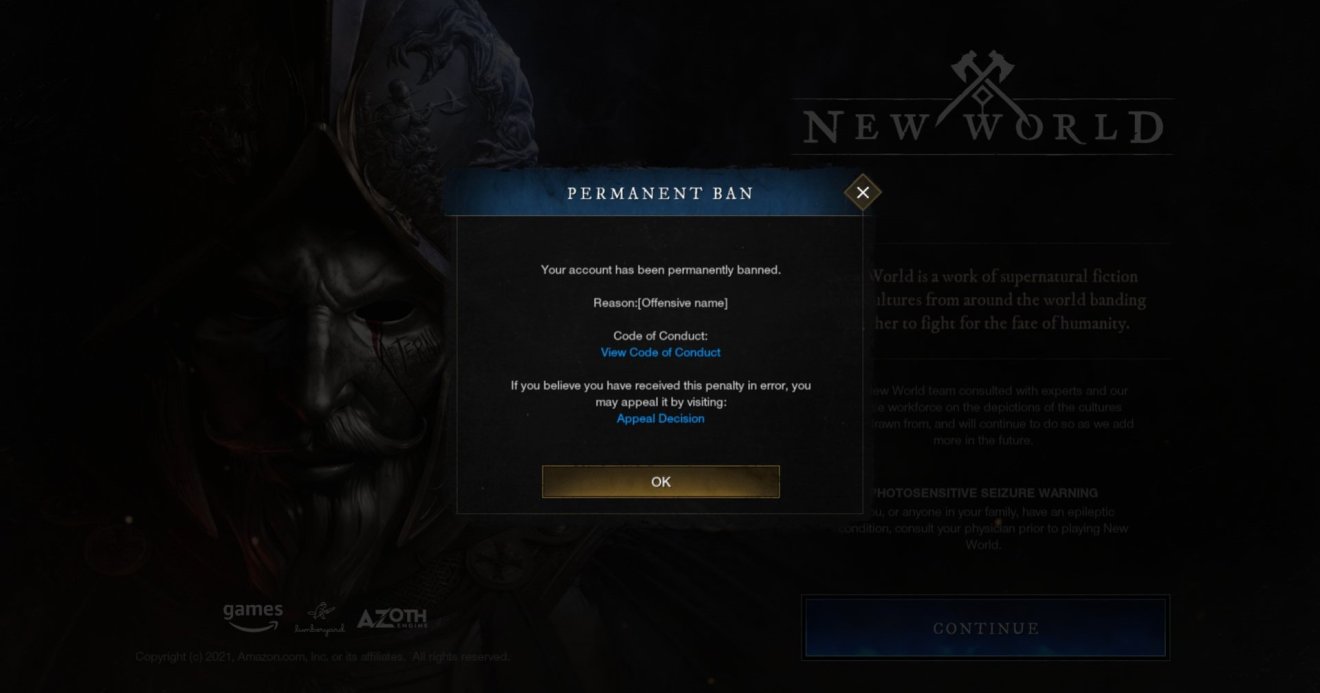 New World แบนผู้เล่นที่มีคำว่า ‘ตด’ อยู่ในชื่อถาวร
