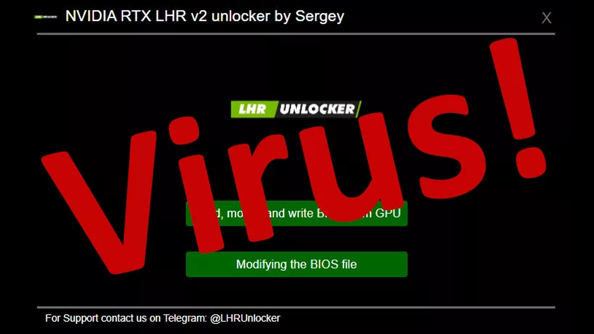 นึกว่าจะขุดได้เร็วเหมือนปกติกลายเป็นไวรัสซะงั้น Nvidia LHR Unlocker มีมัลแวร์ฝังอยู่