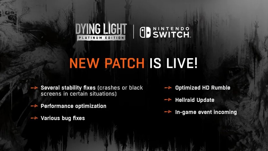 Techland ประกาศ อัปเดตเกม Dying Light บน Switch