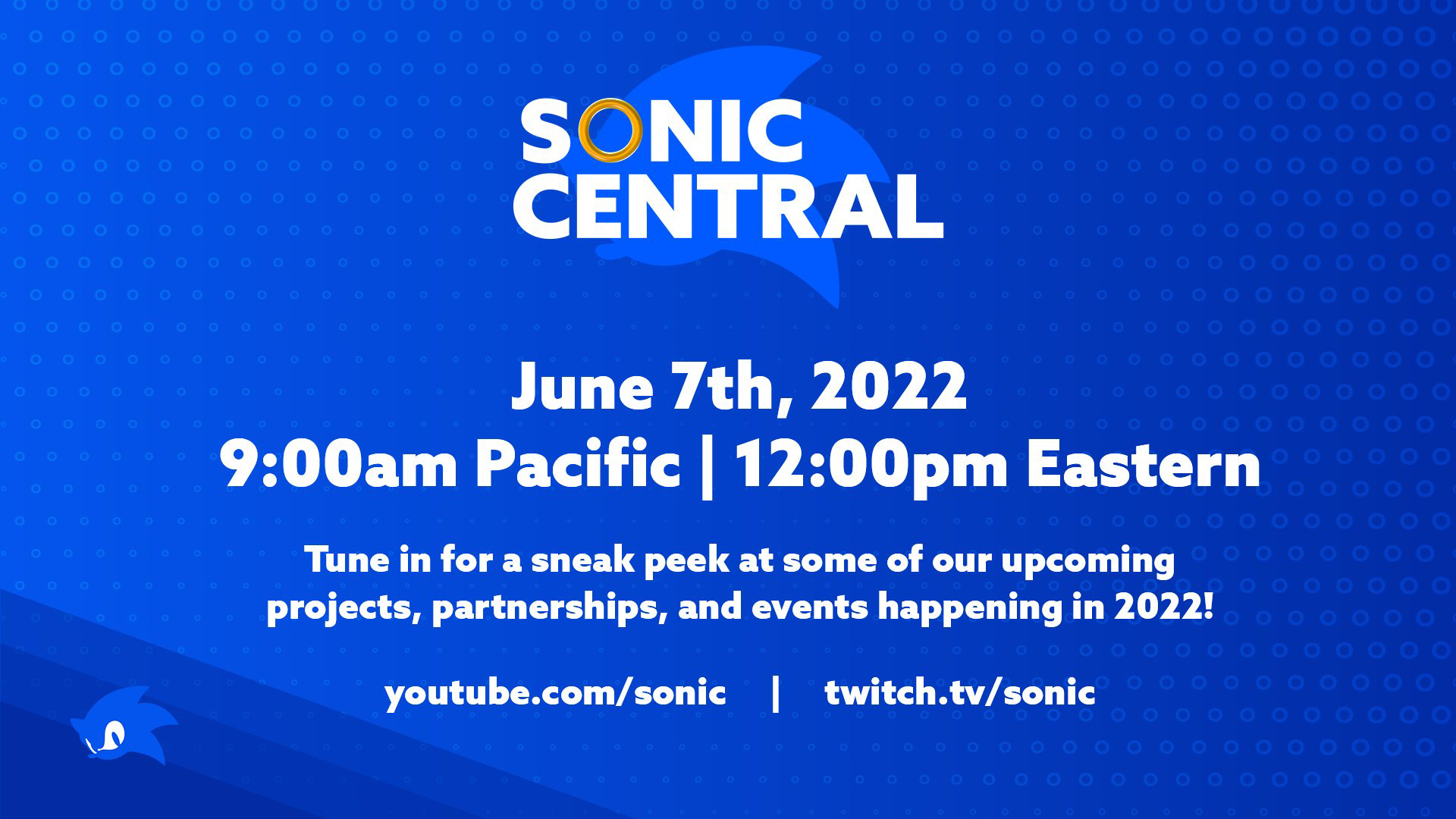 SEGA เตรียมจัดงาน Sonic Central ในวันนี้