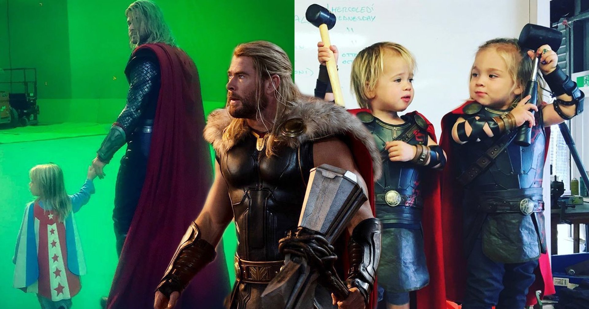 Chris Hemsworth และเหล่านักแสดงนำ ต่างพาลูกมาเข้าฉากใน ‘Thor: Love and Thunder’