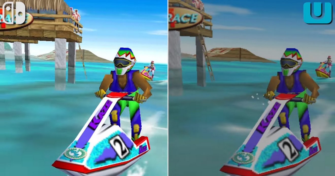 ชมคลิปเทียบกราฟิกเกม Wave Race 64 บน Switch กับตันฉบับ N64 และบน WiiU
