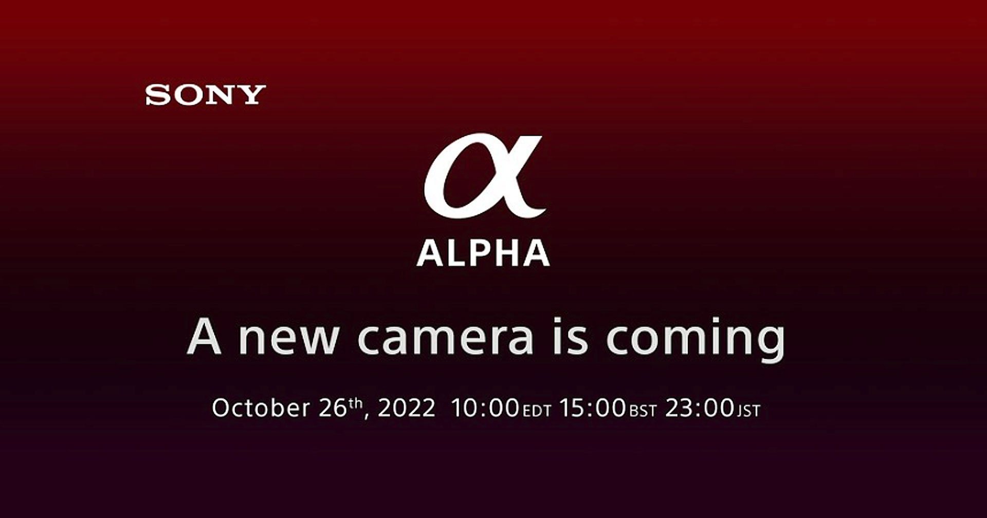 Sony ปล่อย teaser เปิดตัวกล้องใหม่ คาดเป็น a7R V วันที่ 26 ตุลาคมนี้