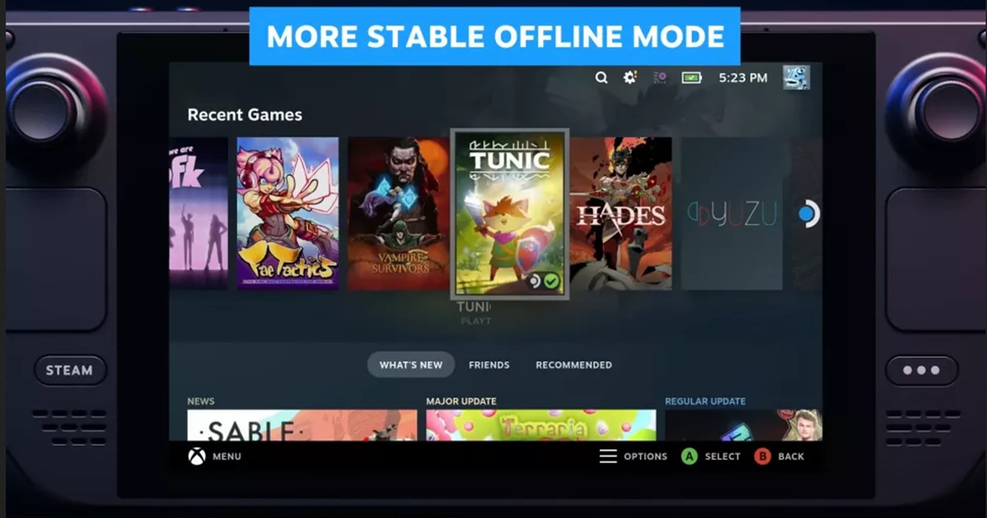 งานเข้า Valve ปล่อยตัวอย่าง Steam Deck ที่มาพร้อมไอคอนอีมูเลเตอร์ Nintendo Switch