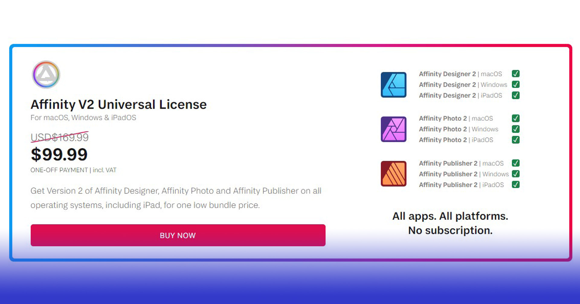 Serif เปิดตัว Affinity V2 Universal Licence จ่ายครั้งเดียวใช้โปรแกรมได้ทุกตัวทุกแพลตฟอร์มเพียง 3,700