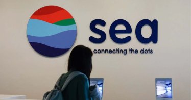 a signage of Southeast Asian e-commerce and gaming group Sea Ltd's