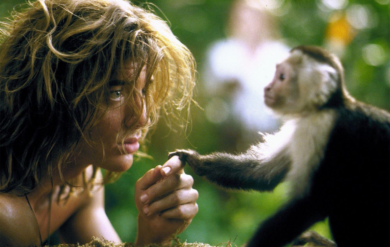 2JKA317 Brendan Fraser & Monkey
Film: George Of The Jungle (1997)
Characters: George of the Jungle &

Director: Sam Weisman
16 July 1997

 **WARNING** This Photograph is for editorial use only and is the copyright of WALT DISNEY and/or the Photographer assigned by the Film or Production Company and can only be reproduced by publications in conjunction with the promotion of the above Film. A Mandatory Credit To WALT DISNEY is required. The Photographer should also be credited when known. No commercial use can be granted without written authority from the Film Company.