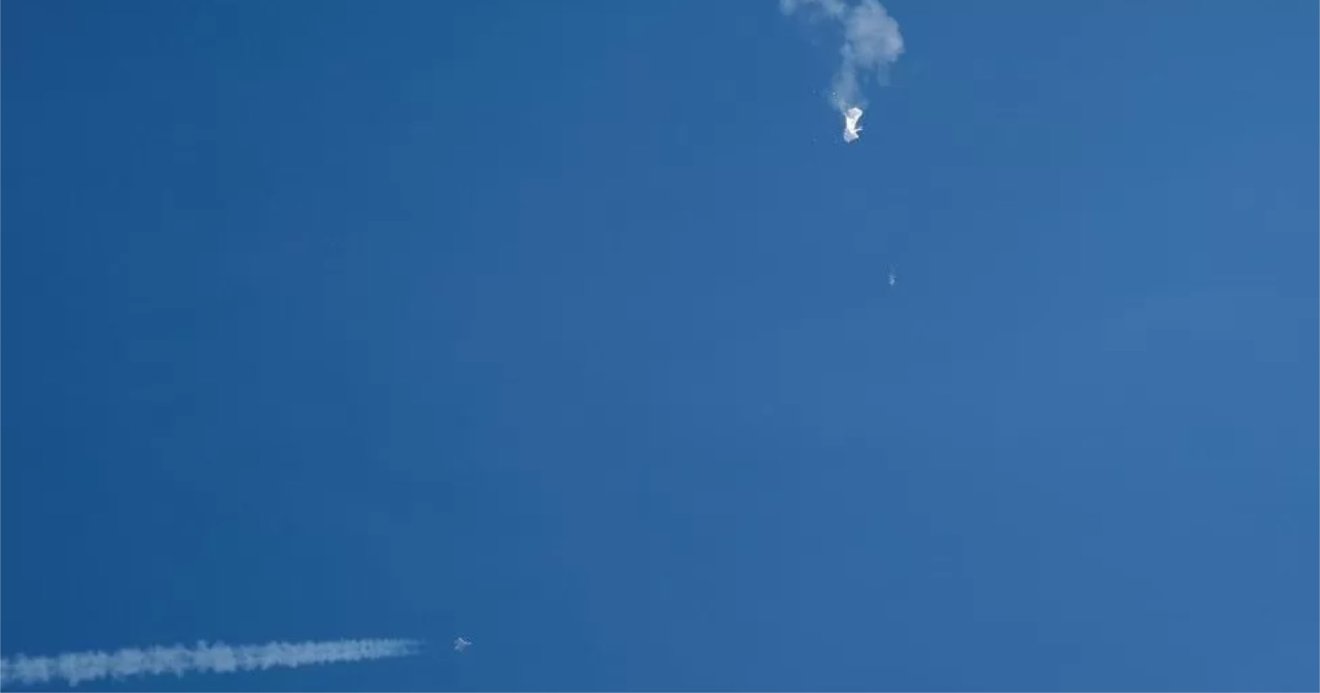 A US Air Force F-22 shot down the balloon with an AIM-9 air-to-air missile, the Pentagon said