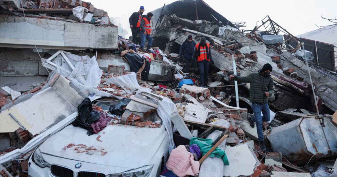 A view of the damage as the search for survivors continues