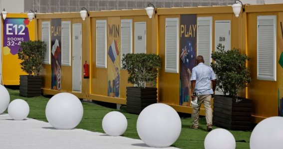 cabins at the Fan Village Cabins Free Zone ahead of the World Cup
