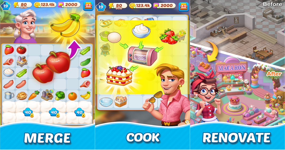 [แนะนำเกม] “Merge Cooking: Theme Restaurant” เกมจับคู่เพื่อพัฒนาร้านอาหารของเรา!