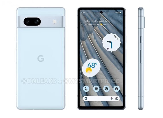 ภาพเรนเดอร์ Google Pixel 7a เผยดีไซน์และตัวเลือก 3 สี: ฟ้า, เทา และขาว