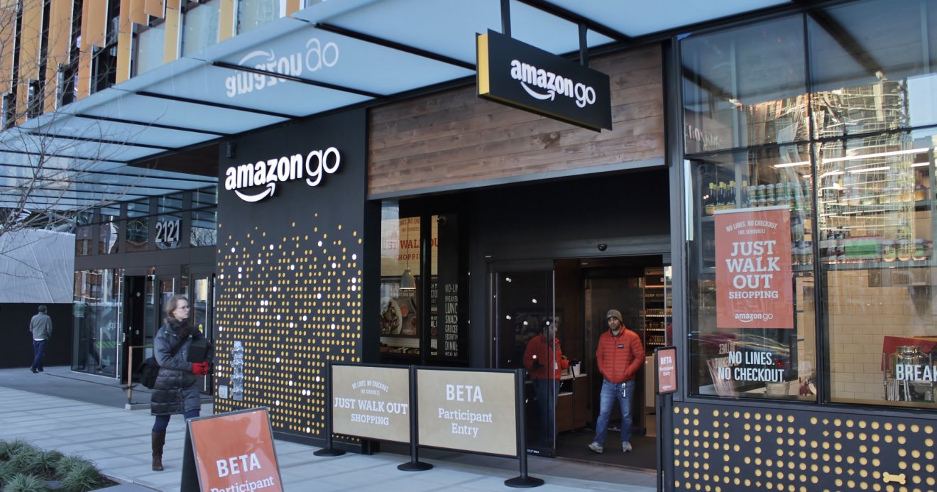 The prototype Amazon Go store at Day One, Seattle, Washington