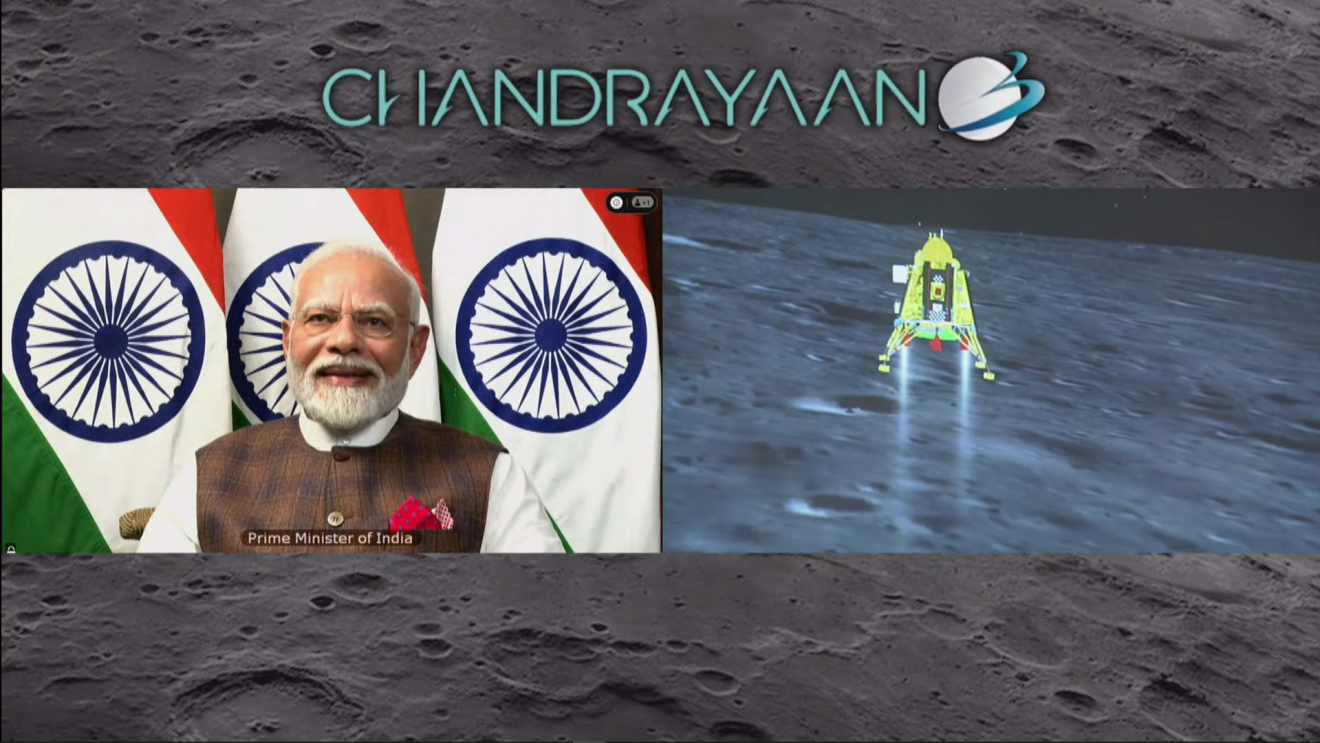 อินเดียนำยานลงจอดบนดวงจันทร์สำเร็จเป็นประเทศที่ 4 และประเทศแรกลงจอดบนขั้วใต้