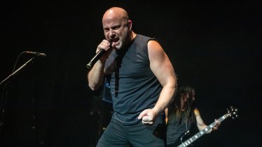 OSLO, NORWAY - MAY 01: David Draiman (L) and John Moyer from the band The Disturbed perform on stage on May 01, 2019 in Oslo, Norway. (Photo by Per Ole Hagen/Redferns)