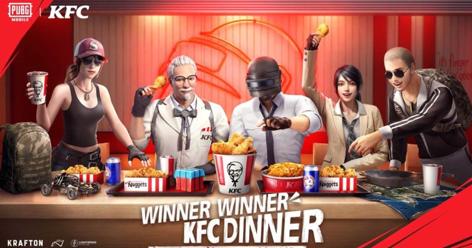 PUBG ร่วมกับ KFC จัดอีเวนต์ขายเมนูพิเศษ พร้อมโค้ดสกินไอเทมสำหรับเกมเวอร์ชัน PC
