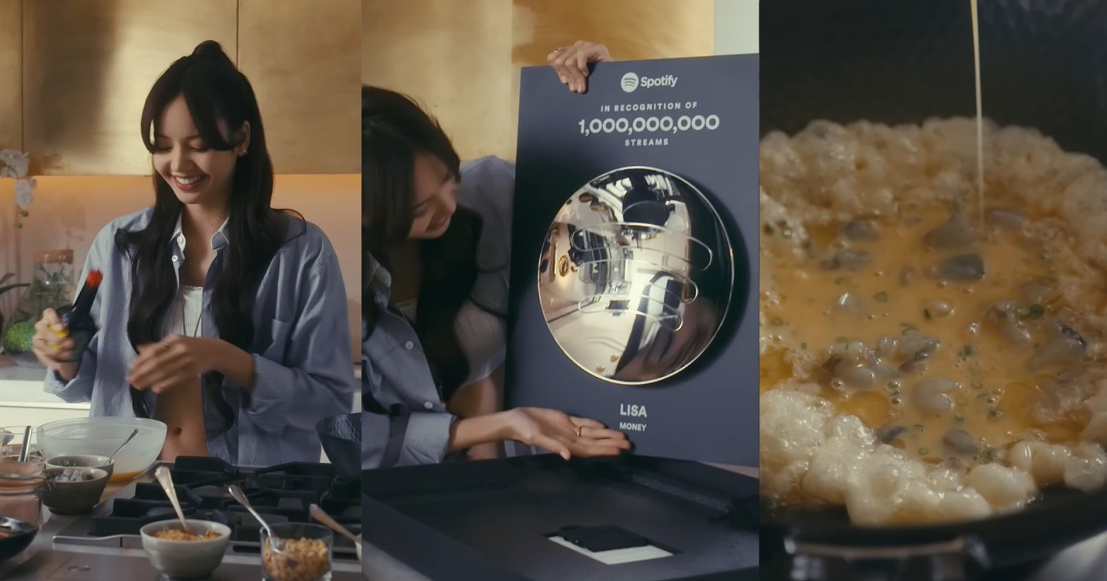 หิวเลย! ลิซ่า BLACKPINK โชว์ทำไข่เจียวกุ้งบนจานพันล้านสตรีมของ Spotify