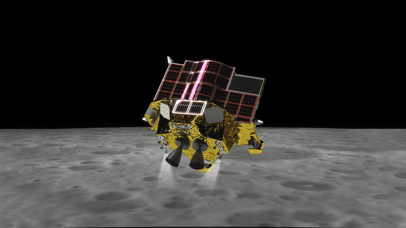 ภาพเรนเดอร์ยานลงจอดบนดวงจันทร์ SLIM