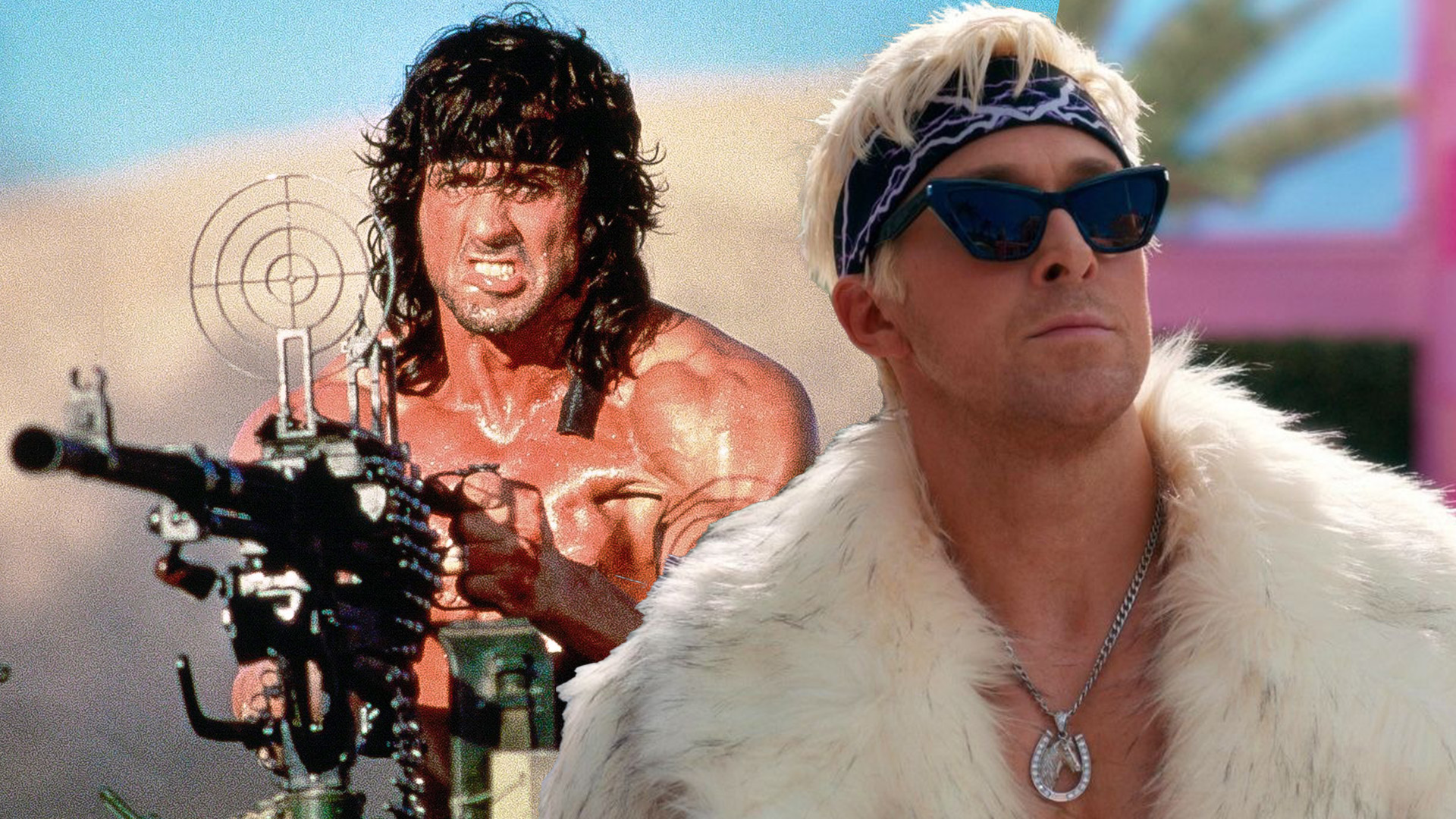 Ryan Gosling Barbie Sylvester Stallone Rambo First Blood