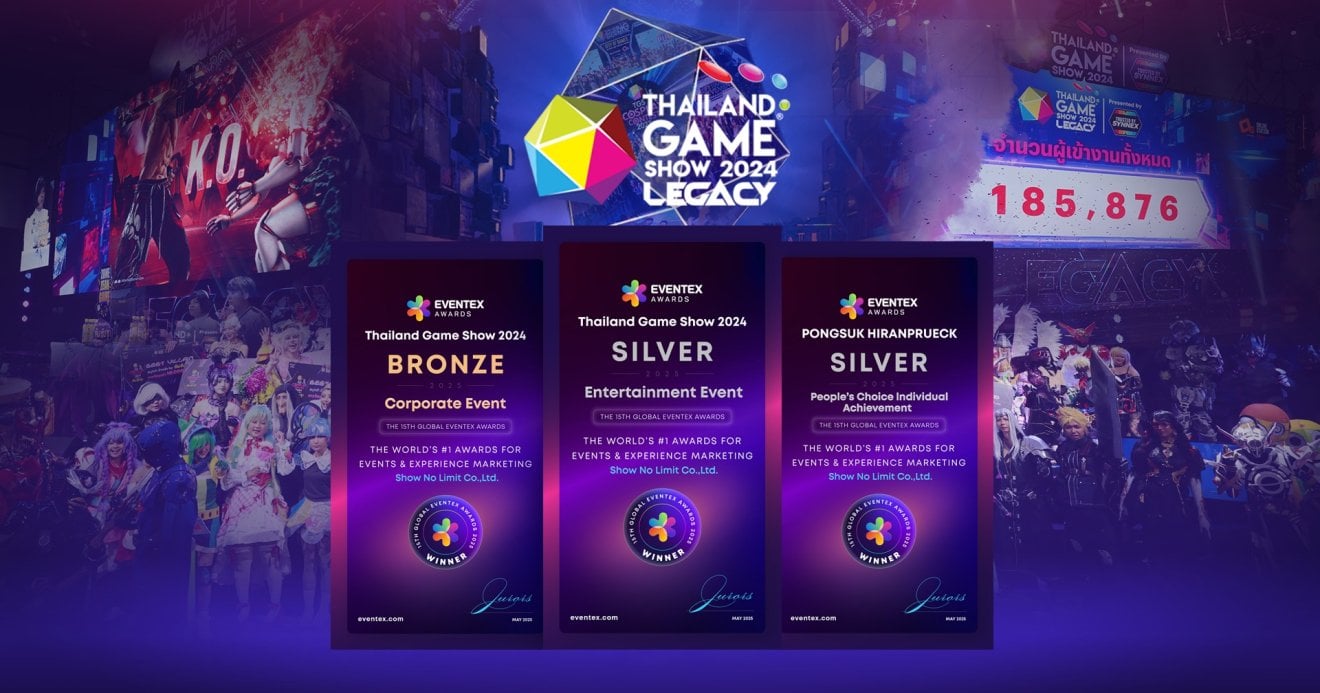 Thailand Game Show 2024 คว้า 3 รางวัลบนเวทีระดับโลก Eventex Awards 2025