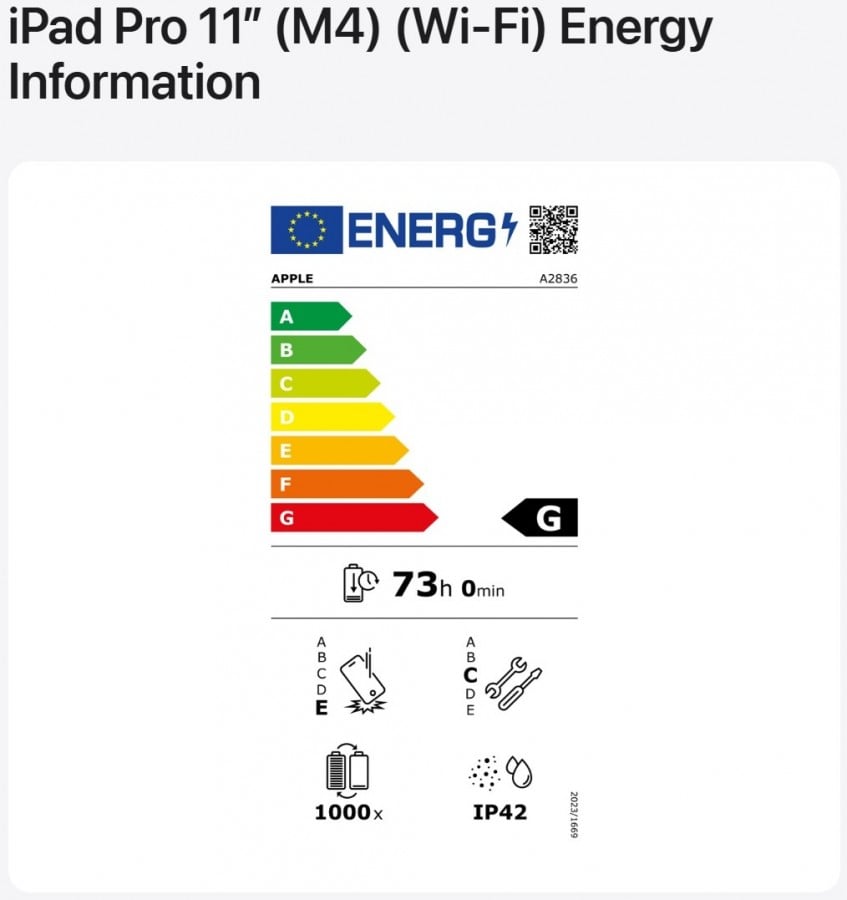iPhone EU Energy Label