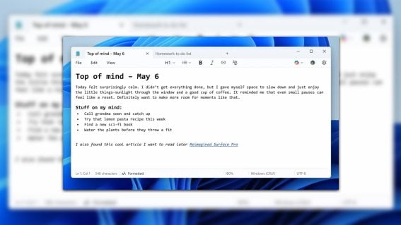 Notepad Windows 11 ฉบับใหม่ ! จัดเต็มฟีเจอร์ฟอร์แมตข้อความสุดเจ๋ง