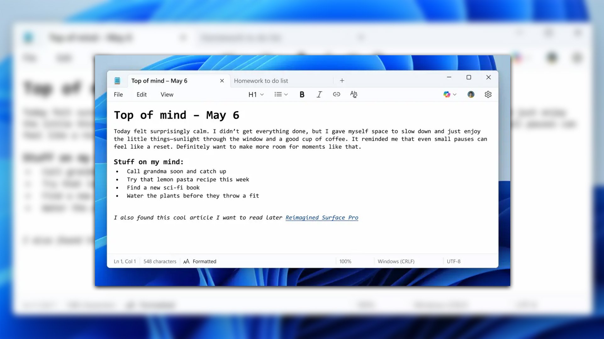 Notepad Windows 11 ฉบับใหม่ ! จัดเต็มฟีเจอร์ฟอร์แมตข้อความสุดเจ๋ง