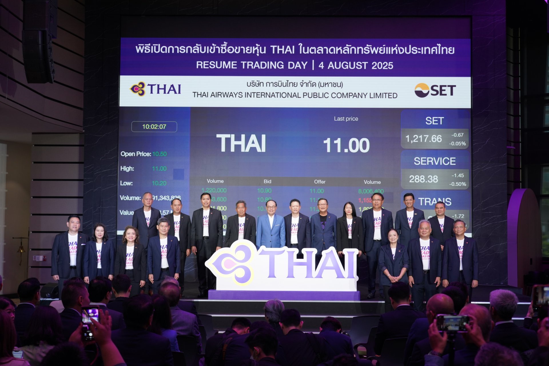 หุ้นการบินไทย (THAI) พุ่งแตะ 10.50 บาท ! หลังกลับเข้าเทรดอย่างเป็นทางการ สูงกว่า 4 ปีก่อน 3 เท่า