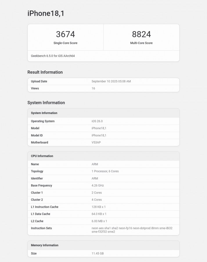 iPhone 17 Pro (18,1)