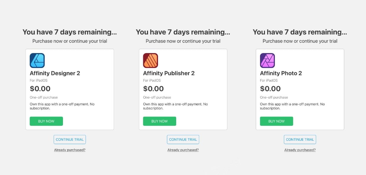 Affinity iPad แจกฟรีภายใน 30 ตุลาคมนี้ (อาจเป็นข่าวดีที่มีข่าวร้ายตามมาภายหลัง)