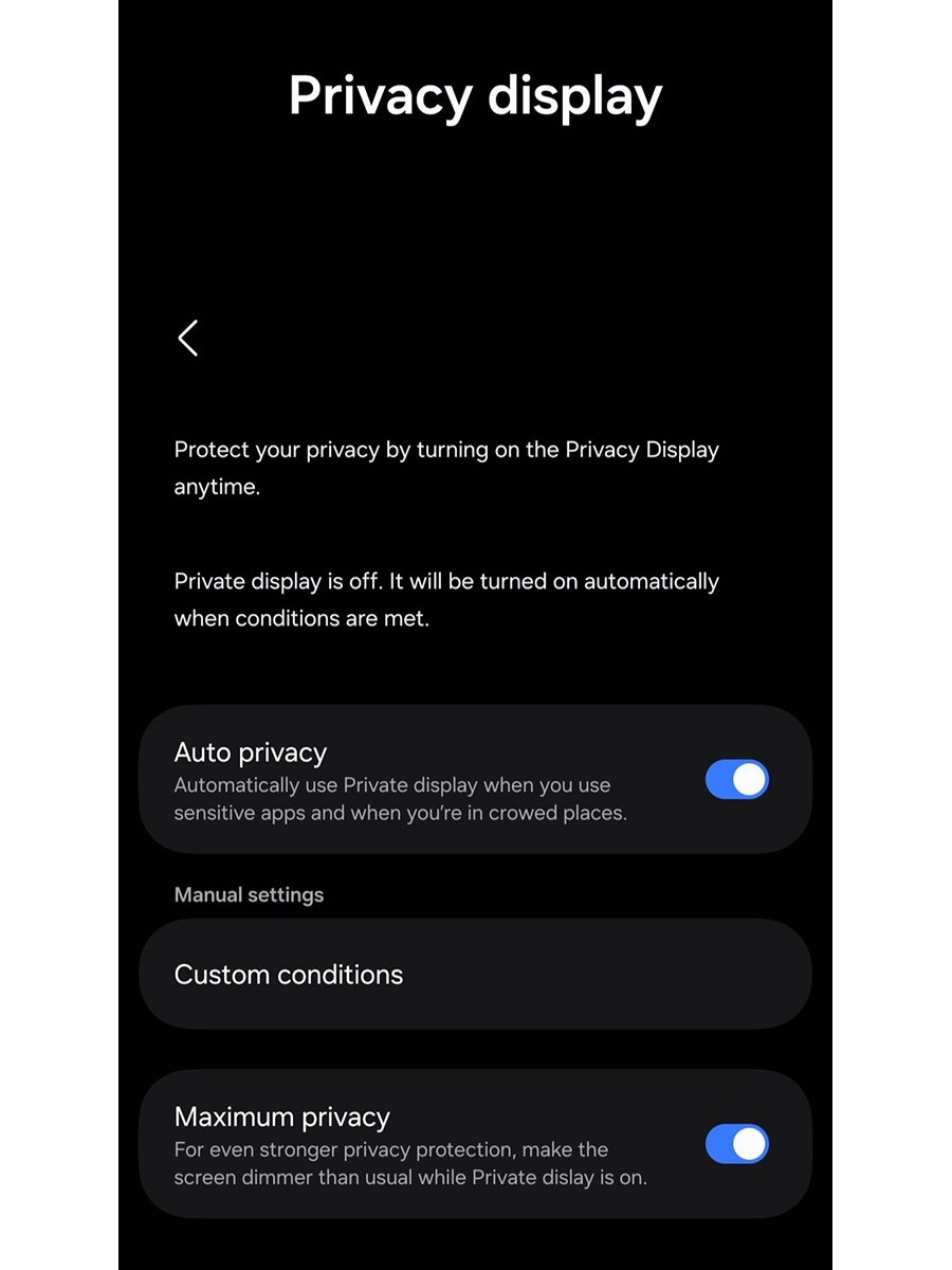 Galaxy S26 display privacy