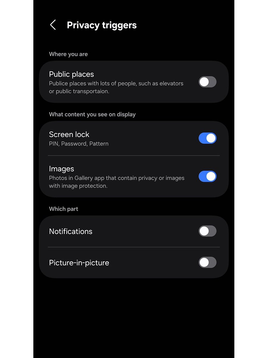 Galaxy S26 display privacy