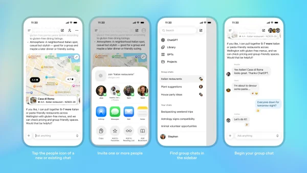 ไม่เหงาแล้ว ! OpenAI ซุ่มทดสอบ “แชตกลุ่ม” ใน ChatGPT ดึง AI เข้ามาเป็นเพื่อนในกรุ๊ปแชต