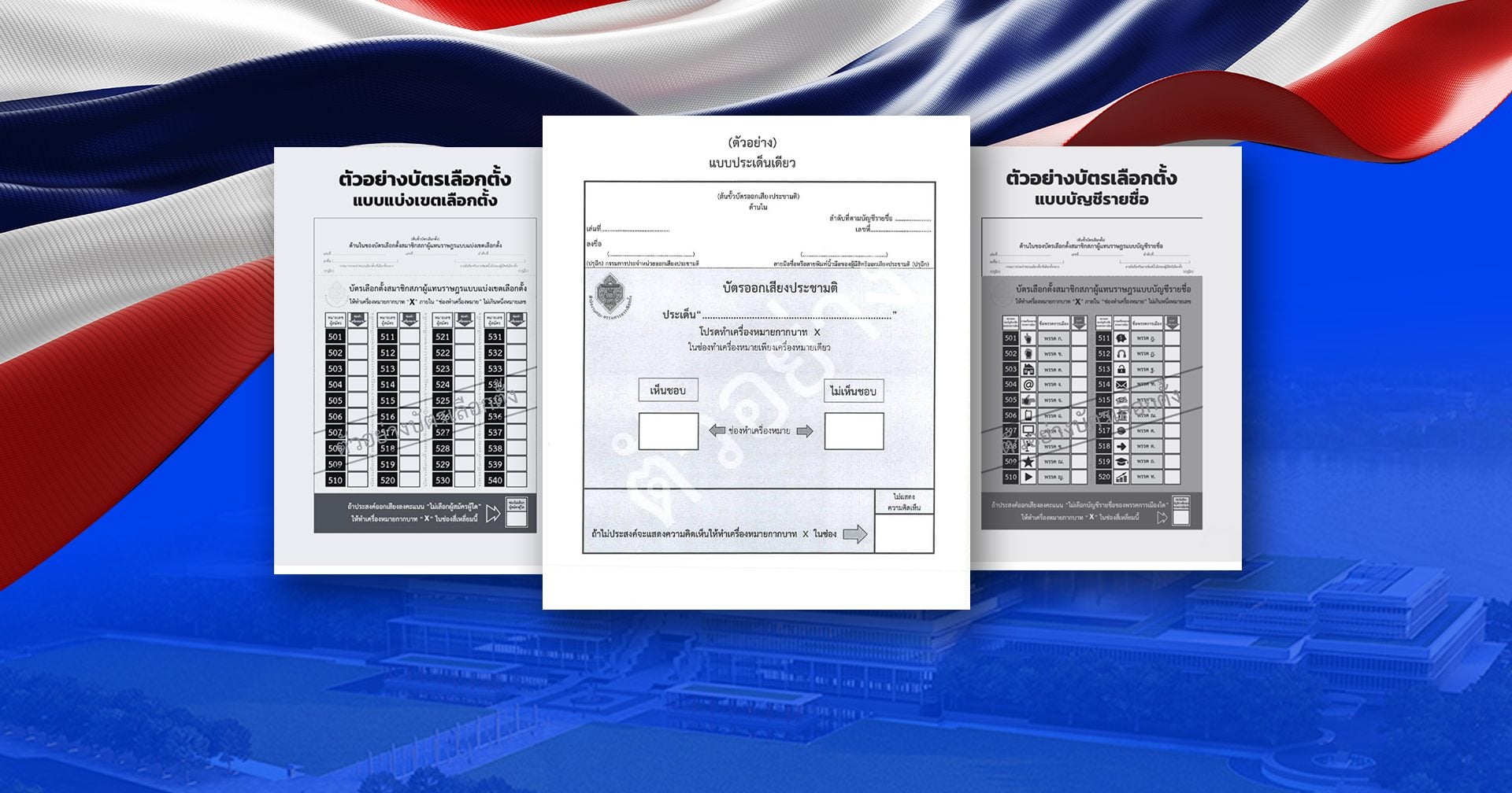 รู้จักบัตรเลือกตั้ง 3 ใบพ่วงทำประชามติ กกต. เคาะเลือกพร้อมกัน 8 ก.พ. 69