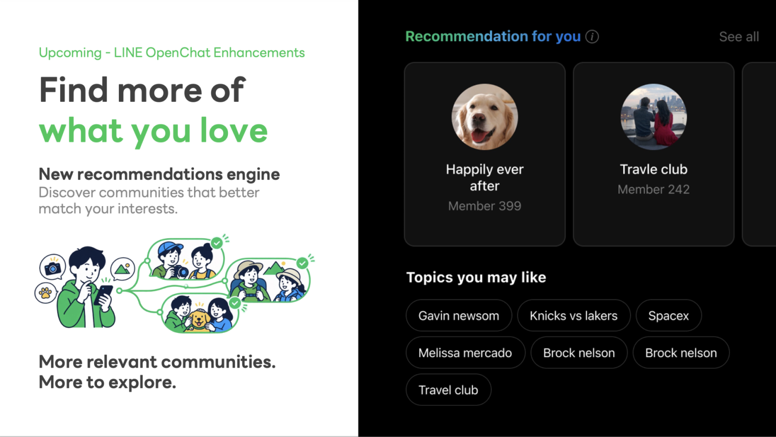 OpenChat เตรียมแนะนำกลุ่มที่น่าสนใจได้ดีขึ้น